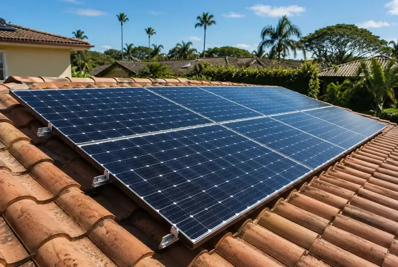 Installation de panneaux solaires au Martinet